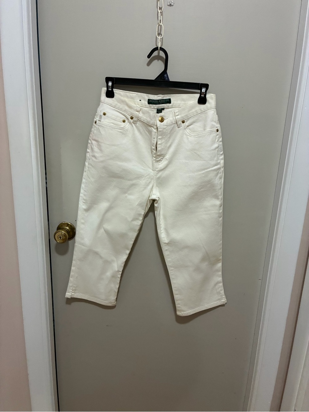 Vintage Ralph Lauren white denim capri pants